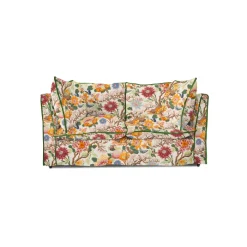 Coco 2 seater sofa with Contrast Welt Knife Edge cushion in GP u0026 J Baker Magnolia Cream Blue - Hand Made in USA