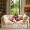Coco 2.5 seater sofa with Contrast Welt Knife Edge cushion in Andrew Martin Wildwood Ivory - Hand Made in USA