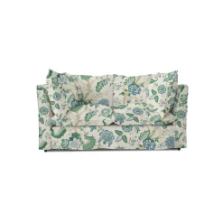 Coco 2 seater sofa with Knife Edge cushion in Kitty Blue Green - Hand Made in USA