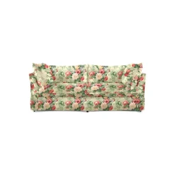 Coco 2.5 seater sofa with Knife Edge cushion in English Garden Classic Rose - Hand Made in USA