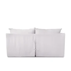 Coco 2.5 seater sofa with Self Piped Knife Edge cushion in Cotton Linen Sea Salt - Hand Made in USA