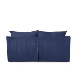 Coco 2.5 seater sofa with Self Piped Knife Edge cushion in Cotton Linen Inkspot - Hand Made in USA