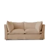 Coco 2.5 seater sofa with Self Piped Knife Edge cushion in Cotton Linen Rosedale - Hand Made in USA