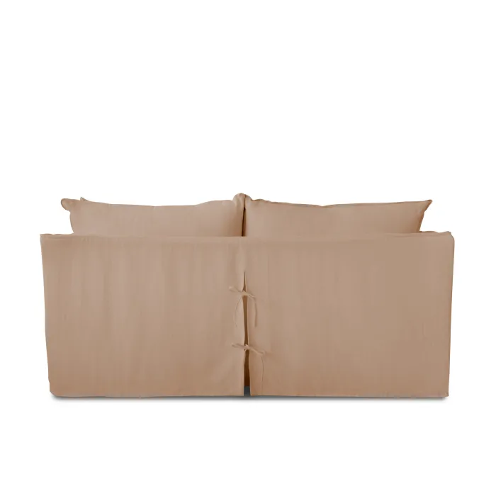 Coco 2.5 seater sofa with Self Piped Knife Edge cushion in Cotton Linen Rosedale - Hand Made in USA