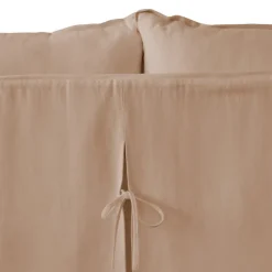 Coco 2.5 seater sofa with Self Piped Knife Edge cushion in Cotton Linen Rosedale - Hand Made in USA
