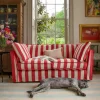 Coco 2.5 seater sofa with Self Piped Box Edge cushion in Stripes Petunia - Hand Made in USA