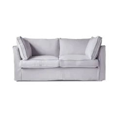 Coco 2.5 seater sofa with Self Piped Box Edge cushion in Cotton Linen Sea Salt - Hand Made in USA