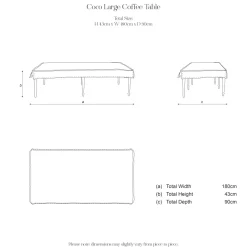 Coco Large Coffee Table Contrast Welt in Andrew Martin Wildwood Duck Egg - Hand Made in USA