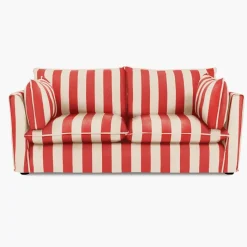 Cocobella 2.5 Seater Sofa in Red Stripe - Hand Made in USA