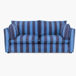 Cocobella 2.5 Seater Sofa in Coastal Blue Stripe - Hand Made in USA