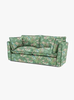 Cocobella 2.5 Seater Sofa in Belleville Juniper with Pine Velvet Trim - Hand Made in USA