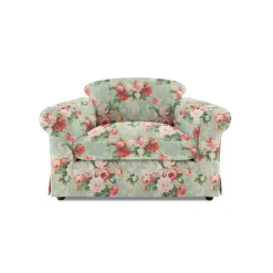 Salthrop Small Sofa with Big Back Cushions in English Garden Grey Skies - Hand Made in USA