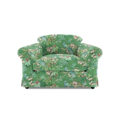 Salthrop Small Sofa with Big Back Cushions in Belleville Juniper - Hand Made in USA