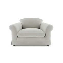 Salthrop Small Sofa with Big Back Cushions in Cotton Linen Cool Coconut - Hand Made in USA