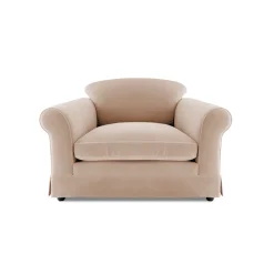 Salthrop Small Sofa with Big Back Cushions in Cotton Linen Rosedale - Hand Made in USA